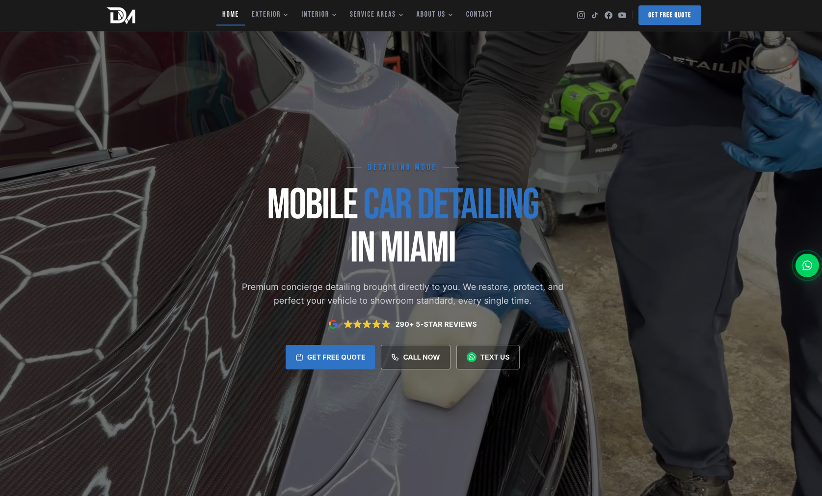 Detailing Mode, LLC website built by Miami Web Lab