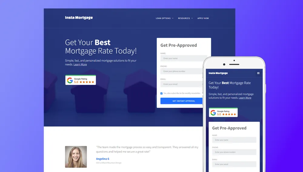 Lead generation opt-in page