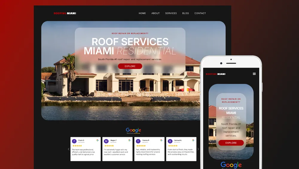 Roofing Company website built by Miami Web Lab