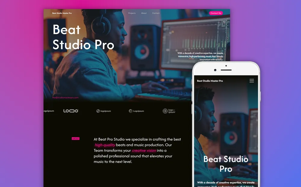 Creative Studio website built by Miami Web Lab